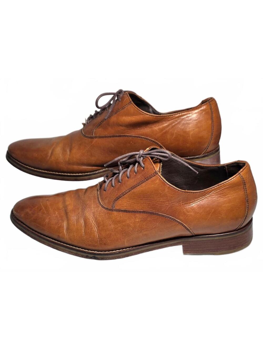 Cole Haan Men's Size 12M Brown Plain Toe Derby Dress Lace Shoes